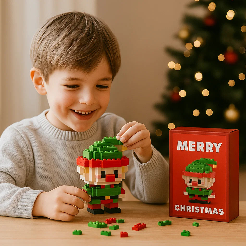 Figuras navideñas creativas de bloques – diversión para toda la familia