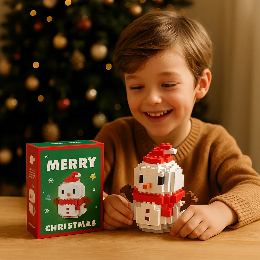 Figuras navideñas creativas de bloques – diversión para toda la familia