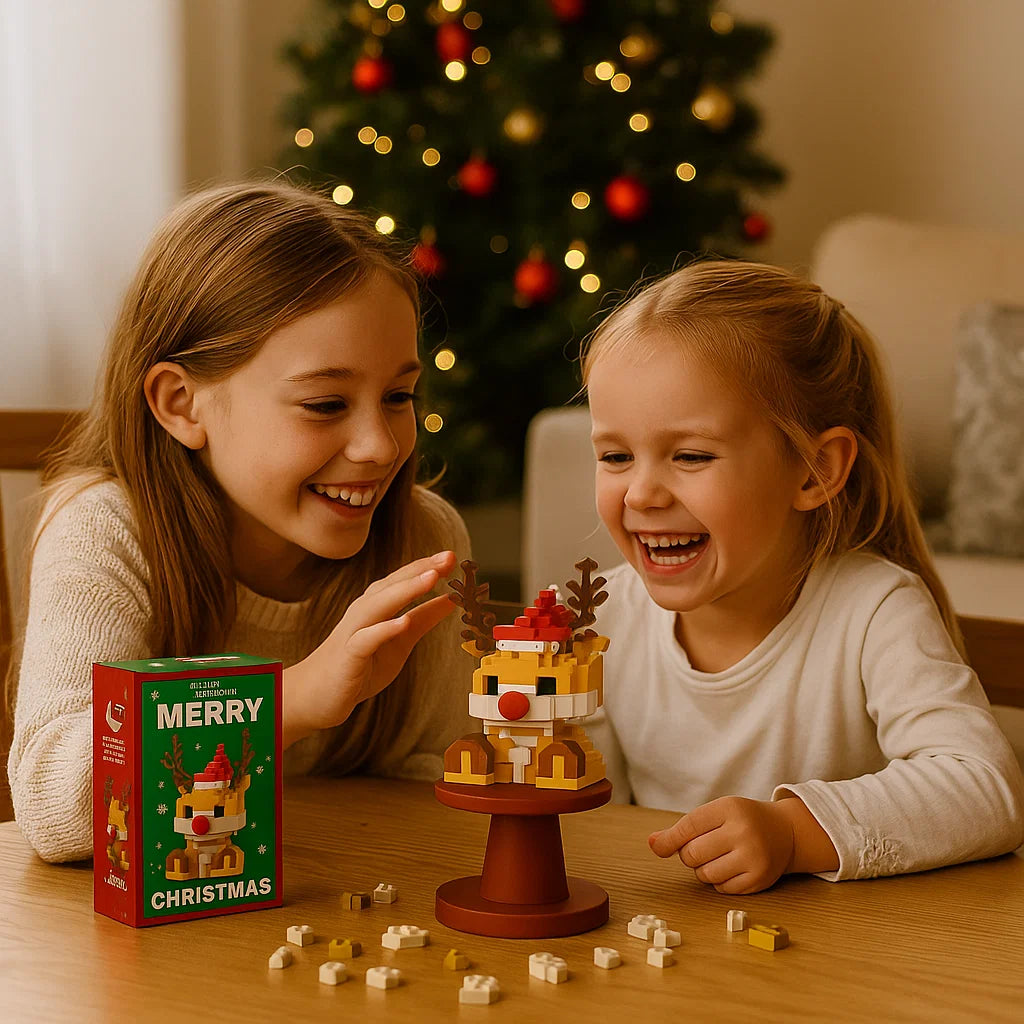 Figuras navideñas creativas de bloques – diversión para toda la familia