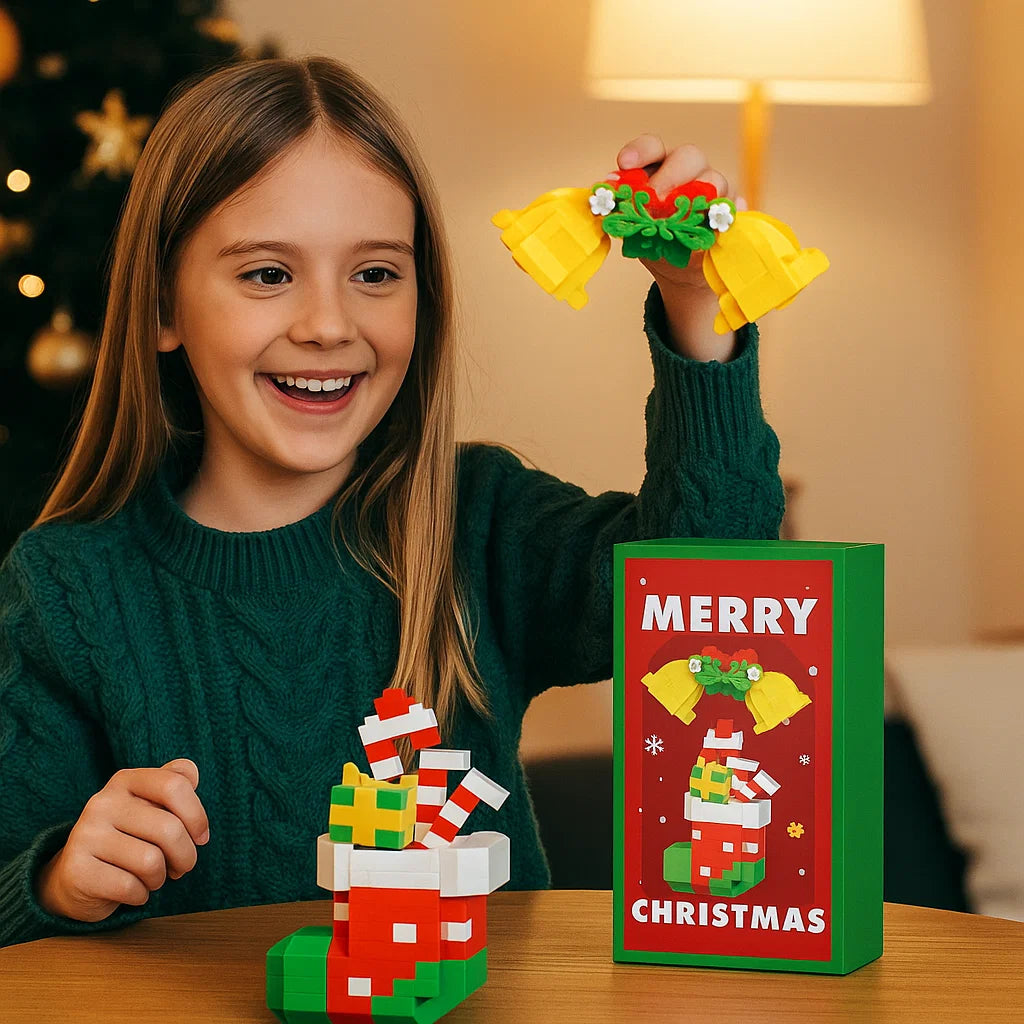 Figuras navideñas creativas de bloques – diversión para toda la familia