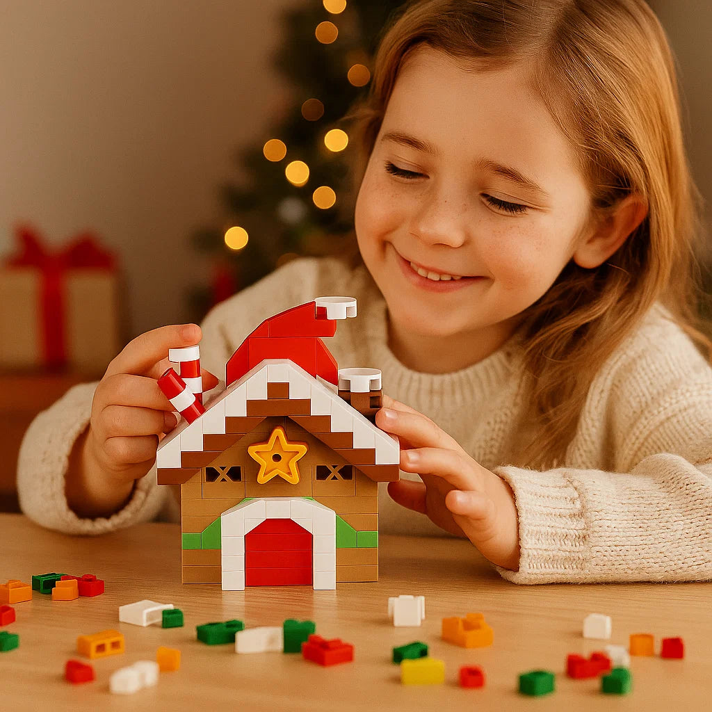 Figuras navideñas creativas de bloques – diversión para toda la familia