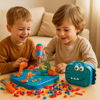 Juego de construcción para niños con adorable diseño de dinosaurio