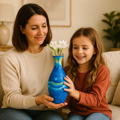 Elegante jarrón 3D de rompecabezas – Apto para flores reales