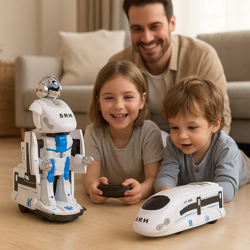 Juguete tren robot transformable