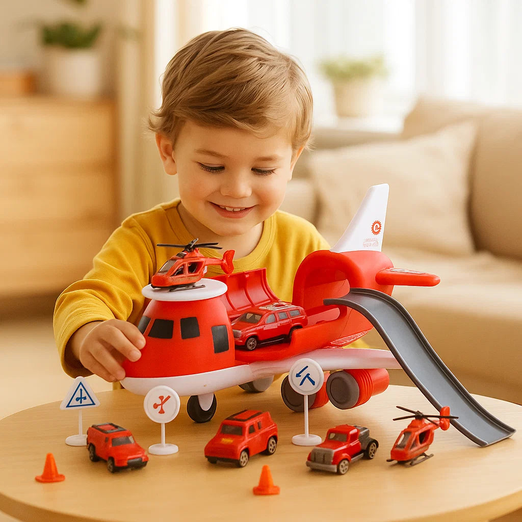 Conjunto de juego avión y vehículos