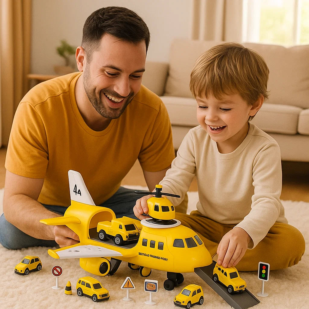 Conjunto de juego avión y vehículos