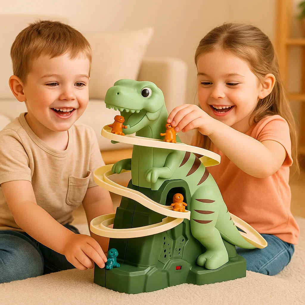 Diversión de montaña rusa deslizante de dinosaurio