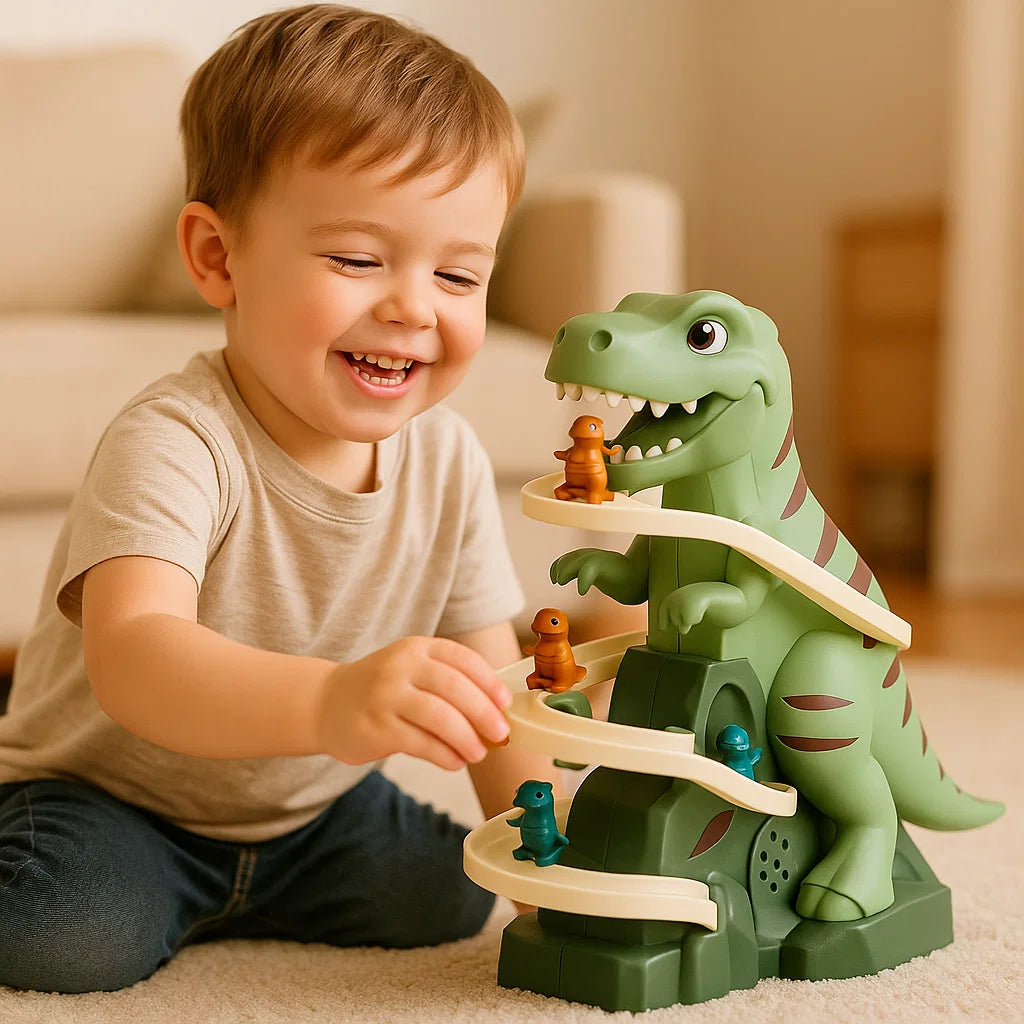 Diversión de montaña rusa deslizante de dinosaurio