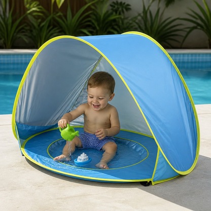 Pop-Up Baby Beach Tent con Piscina Integrada y Protección UV – Sombrilla Portátil para Niños