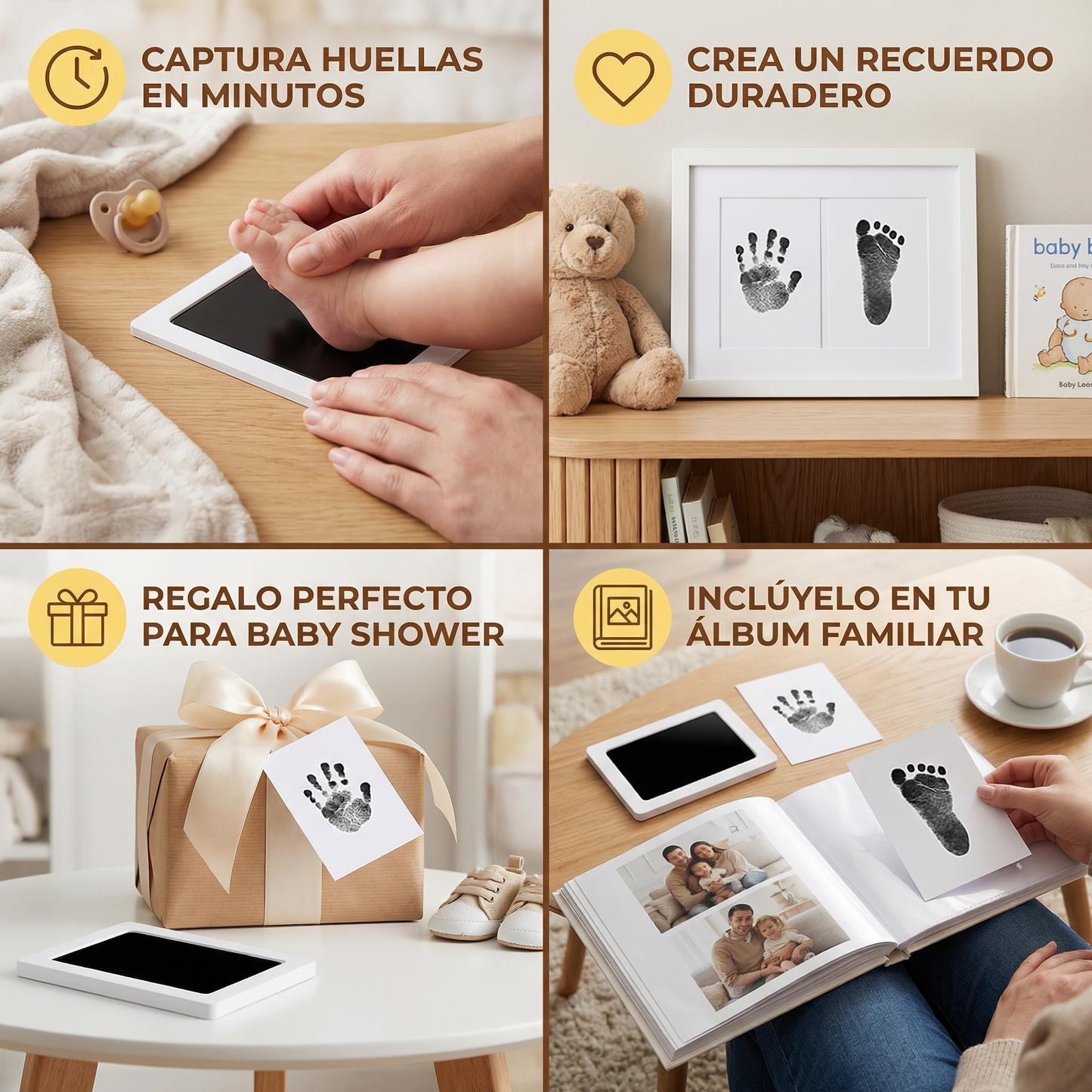 Kit de Huellas de Manos y Pies para Bebé – Set de Recuerdo para Niños Pequeños