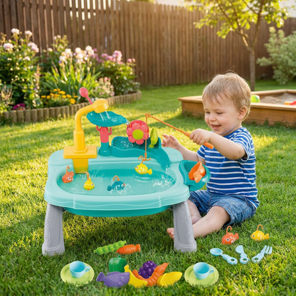 Cocina de juguete infantil elevada y ergonómica con función de agua eléctrica