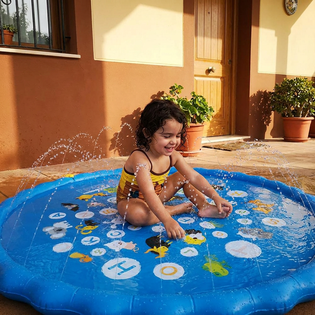 Alfombra Acuática Inflable para Niños con Aspersor – Estera de Juego Acuático para Jardín y Playa