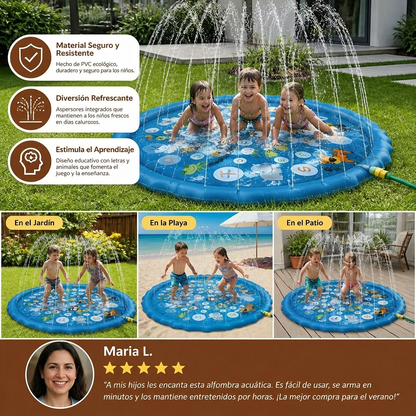 Alfombra Acuática Inflable para Niños con Aspersor – Estera de Juego Acuático para Jardín y Playa