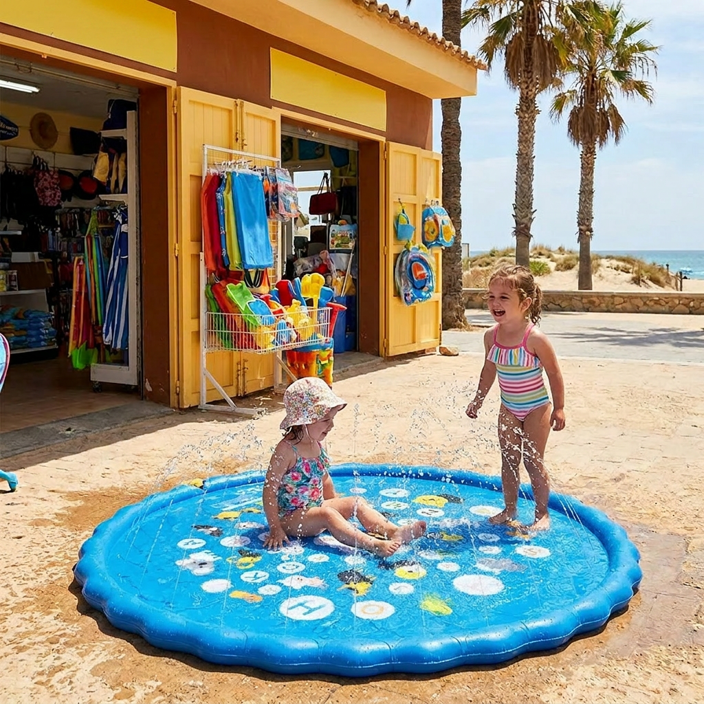 Alfombra Acuática Inflable para Niños con Aspersor – Estera de Juego Acuático para Jardín y Playa