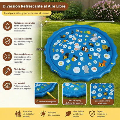Alfombra Acuática Inflable para Niños con Aspersor – Estera de Juego Acuático para Jardín y Playa