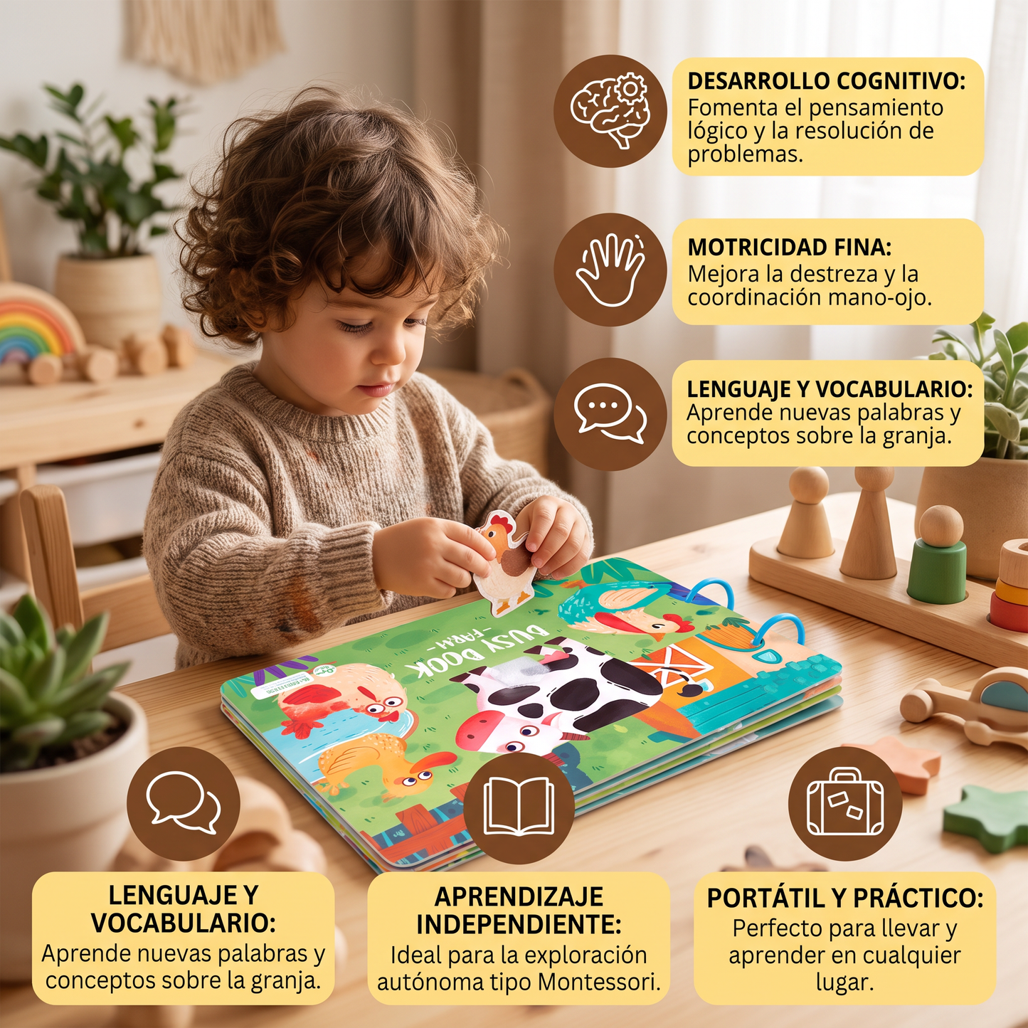 Libro Montessori de descubrimiento de profesiones para niños