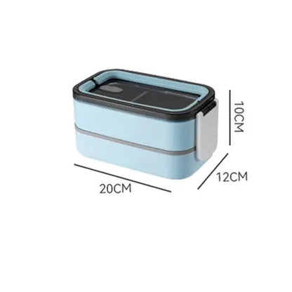 Fiambrera Bento De Acero Inoxidable De 2 Capas Con Tapa