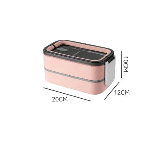 Fiambrera Bento De Acero Inoxidable De 2 Capas Con Tapa