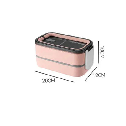 Fiambrera Bento De Acero Inoxidable De 2 Capas Con Tapa