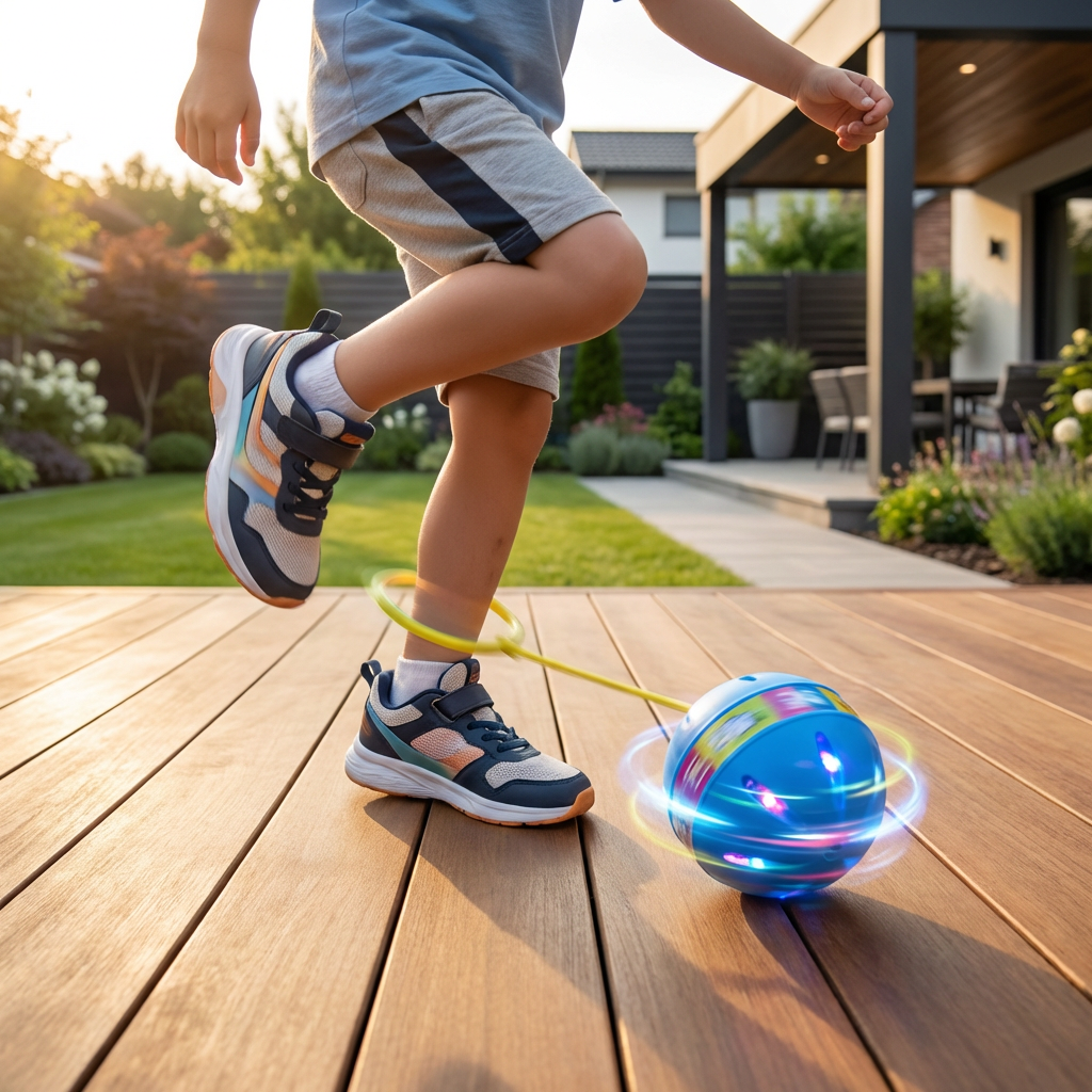 Pelota de Salto LED para Tobillo – Juguete Interactivo para Saltar para Niños