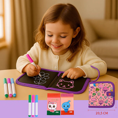 Libro de dibujo reutilizable para niños | Bloc de dibujo borrable portátil para el aprendizaje creativo en casa y sobre la marcha