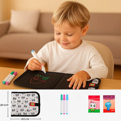 Libro de dibujo reutilizable para niños | Bloc de dibujo borrable portátil para el aprendizaje creativo en casa y sobre la marcha