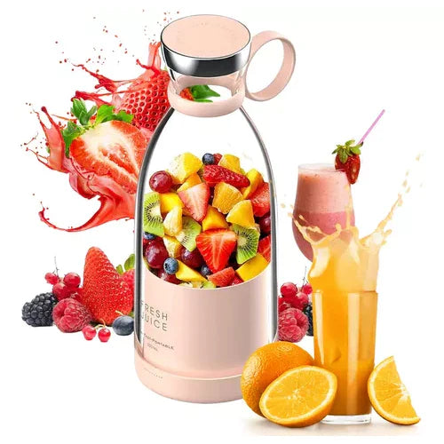 Batidora De Batidos Portátil Y Compacta Con Recipiente Para Fruta Y Tapa Para Beber
