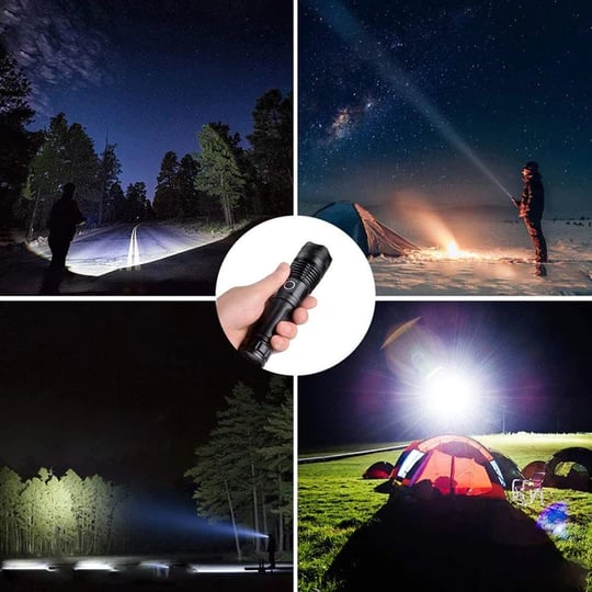 Antorcha Táctica - Linterna Led con Zoom y Función Powerbank
