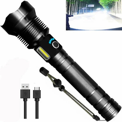 Antorcha Táctica - Linterna Led con Zoom y Función Powerbank