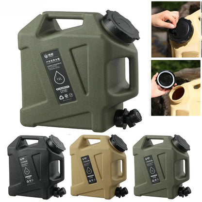 Contenedor De Agua Portátil De 12 Litros Con Grifo De Vaciado - Bidón Robusto Para Exteriores Y Camping
