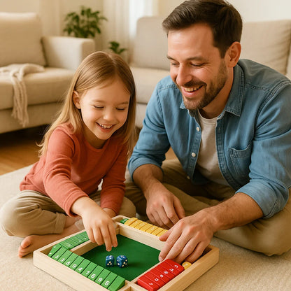 Juego familiar Shut The Box – Set para 4 Jugadores