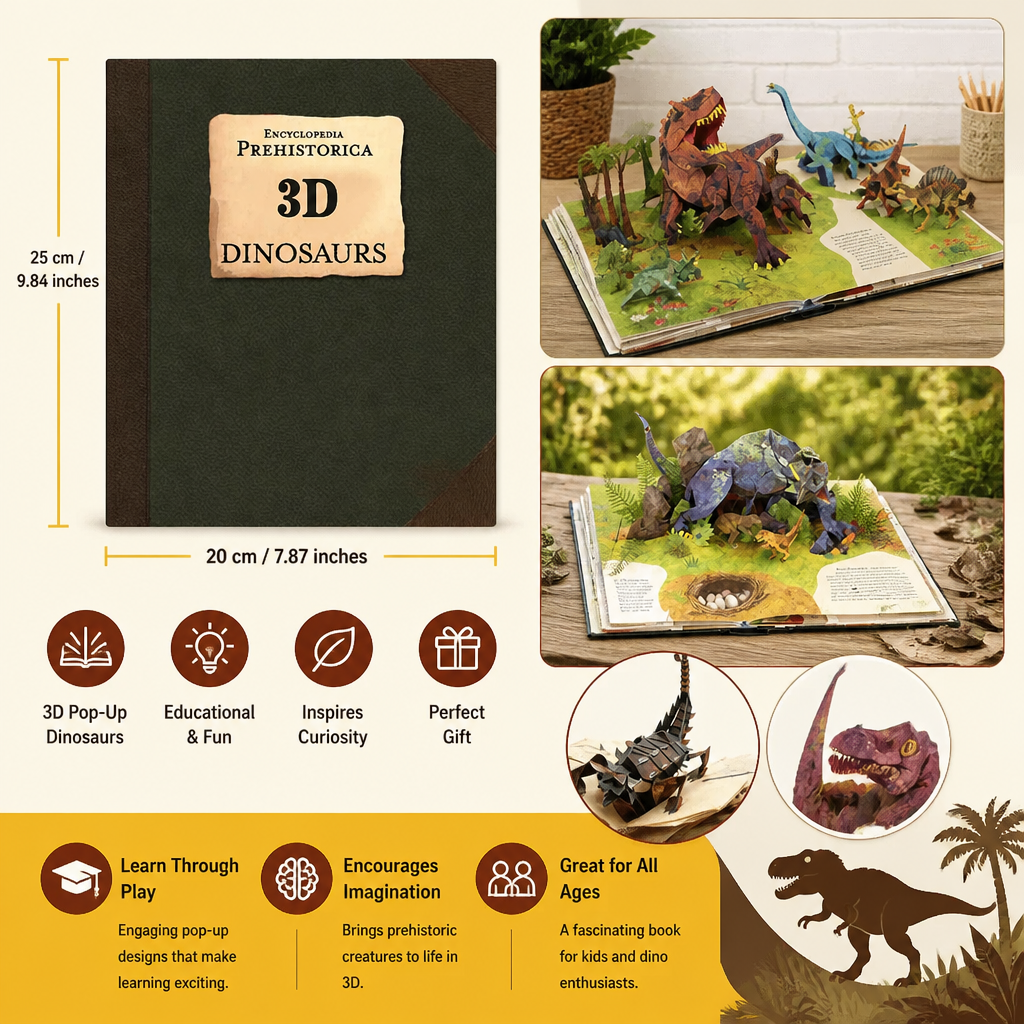 Enciclopedia Interactiva de Dinosaurios Pop-Up 3D