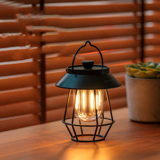 Linterna De Camping LED En Diseño Retro - Lámpara Portátil Para Interior Y Exterior
