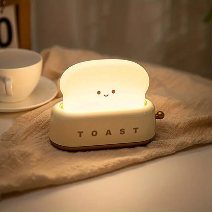 Lámpara De Mesilla De Noche Con Sombra - Lámpara Led Kawaii Toast Para Una Iluminación Acogedora Lámpara De Mesilla De Noche Con Sombra
