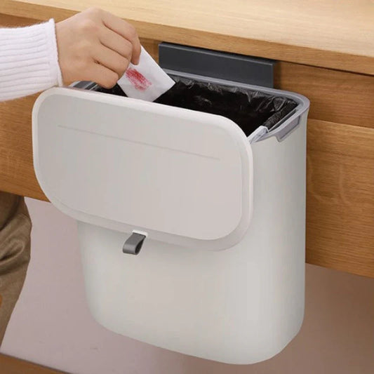 Práctico Cubo De Basura De Cocina Para Montaje En Pared - Cubo De Basura Giratorio Para Cocina , Baño Y Oficina