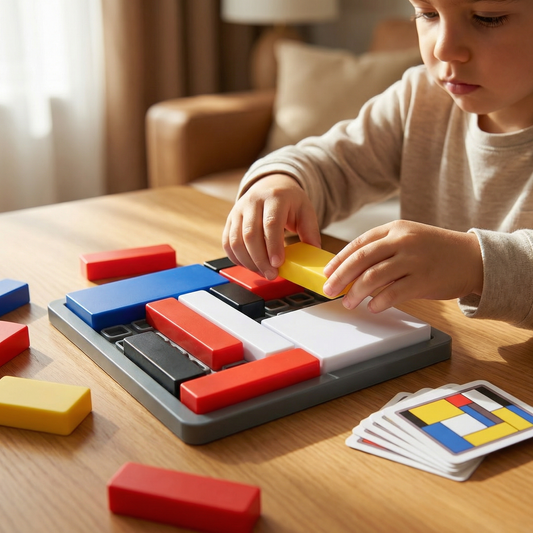 Juego de bloques geométricos creativo