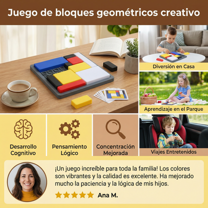 Juego de bloques geométricos creativo