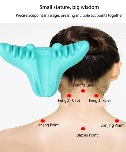 Estirador de Cuello y Hombros - Cojín de Tracción Cervical para la Alineación Vertebral y Masaje