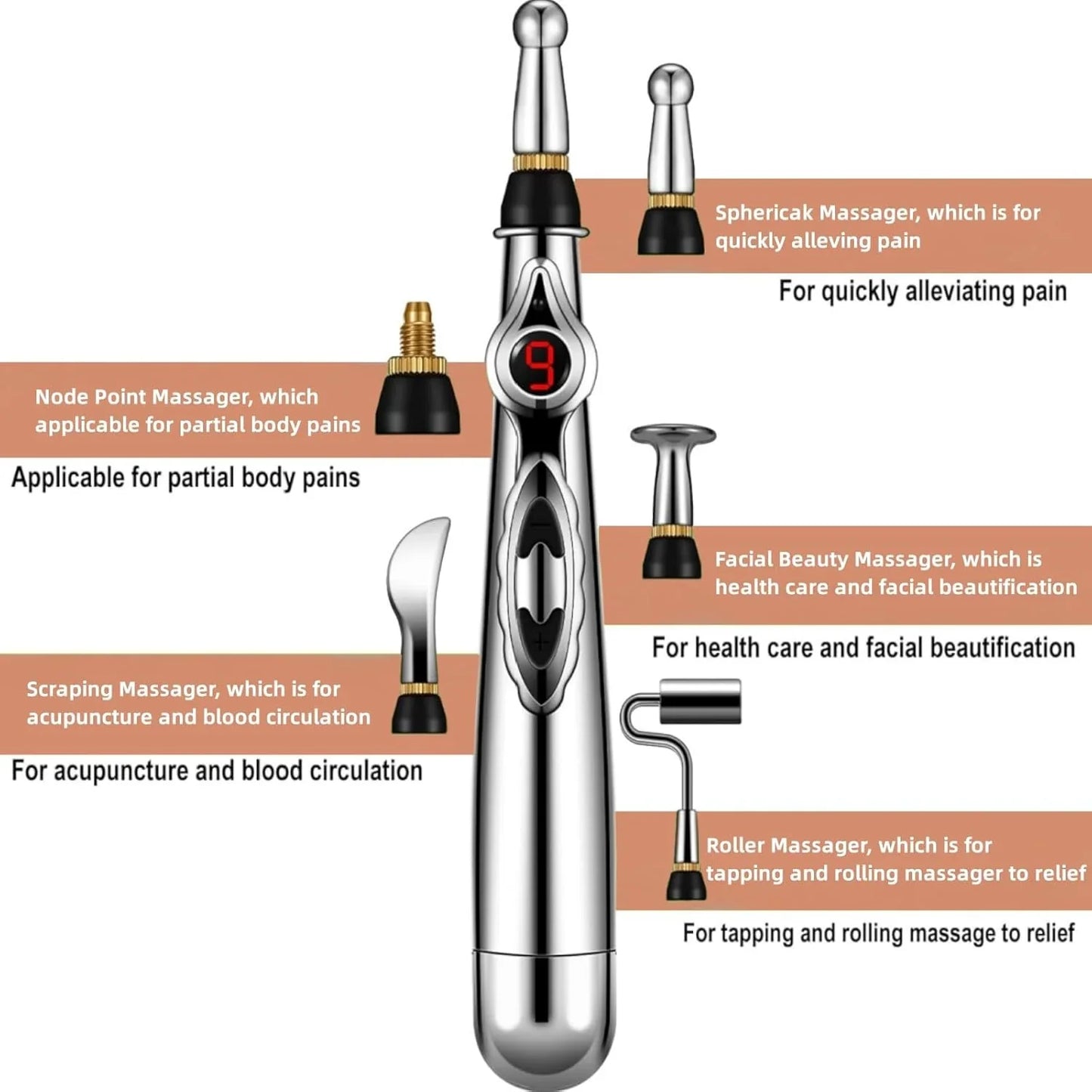 Pluma de Acupuntura Electrónica | Masajeador de Meridianos para Aliviar el Dolor