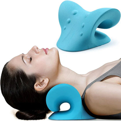 Estirador de Cuello y Hombros - Cojín de Tracción Cervical para la Alineación Vertebral y Masaje
