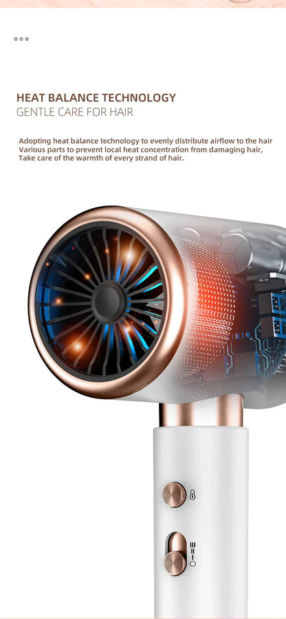 Secador de Pelo de Alto Rendimiento de 2400w con Función de Aire Frío y Caliente - Tecnología Iónica