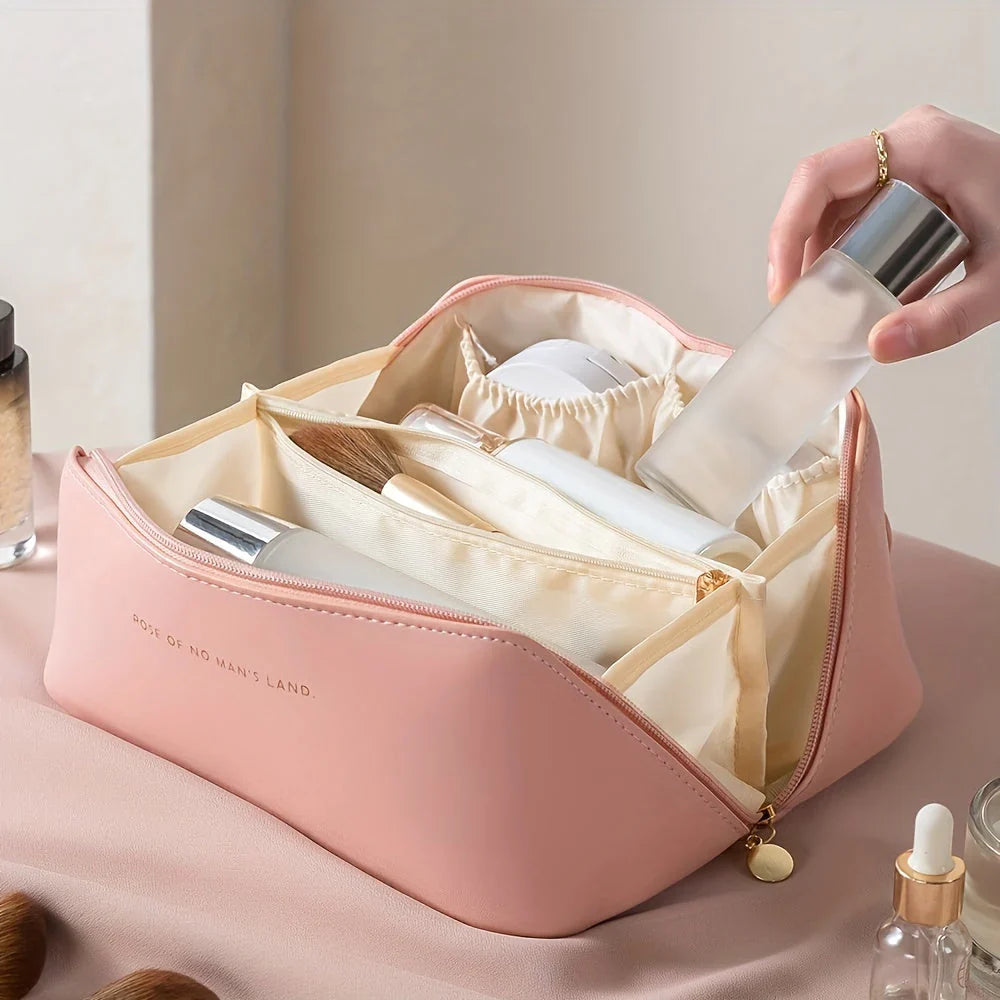 Organizador de Maquillaje de Viaje con Cremallera - Elegante Neceser Elegante Neceser de Maquillaje con Cremallera