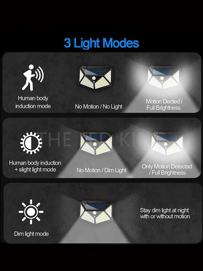 Luz Solar Versátil - Lámpara Led De Exterior Resistente A La Intemperie Con Detector De Movimiento