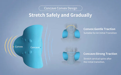 Estirador de Cuello y Hombros - Cojín de Tracción Cervical para la Alineación Vertebral y Masaje