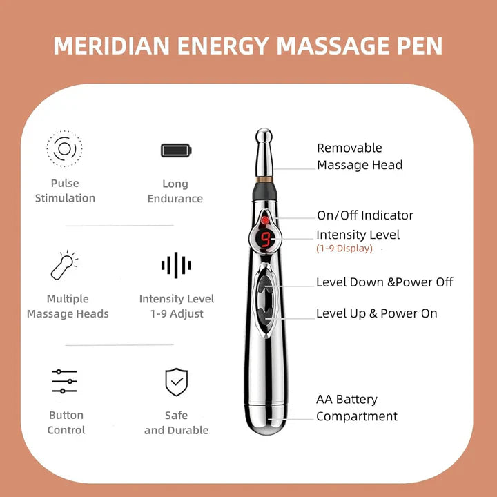 Pluma de Acupuntura Electrónica | Masajeador de Meridianos para Aliviar el Dolor