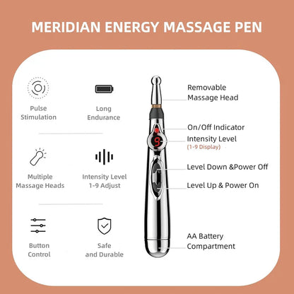 Pluma de Acupuntura Electrónica | Masajeador de Meridianos para Aliviar el Dolor