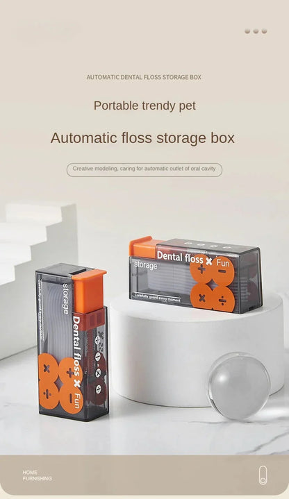 Dispensador de Hilo Dental Portátil con 10 Bastoncillos de Hilo Dental de Expulsión Automática Dispensador de Hilo Dental de Expulsión Automática
