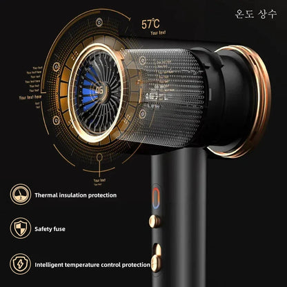 Secador de Pelo de Alto Rendimiento de 2400w con Función de Aire Frío y Caliente - Tecnología Iónica