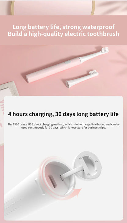Cepillo de Dientes Sónico Eléctrico - Resistente Al Agua y Recargable por Usb
