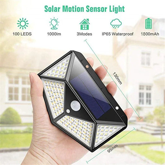 Luz Solar Versátil - Lámpara Led De Exterior Resistente A La Intemperie Con Detector De Movimiento